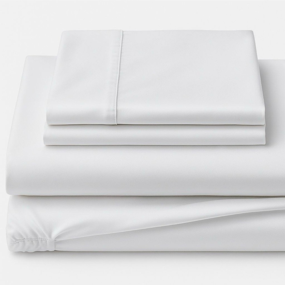 White Sheet Set and Mattress Protector - Twin
